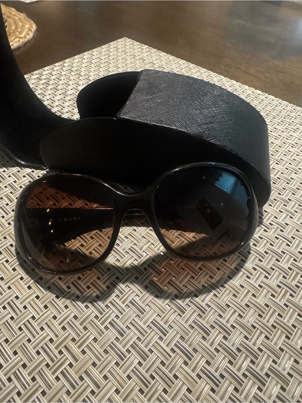 Prada SPR 66S Black & Brown Sunglasses Like New